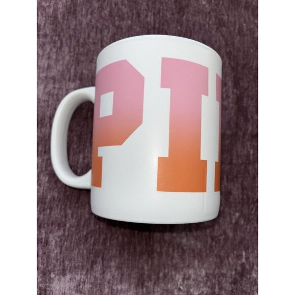 Victoria's Secret Pink Logo Ombre Peach Huge Oversize Mug Ceramic 29oz - Picture 1 of 7